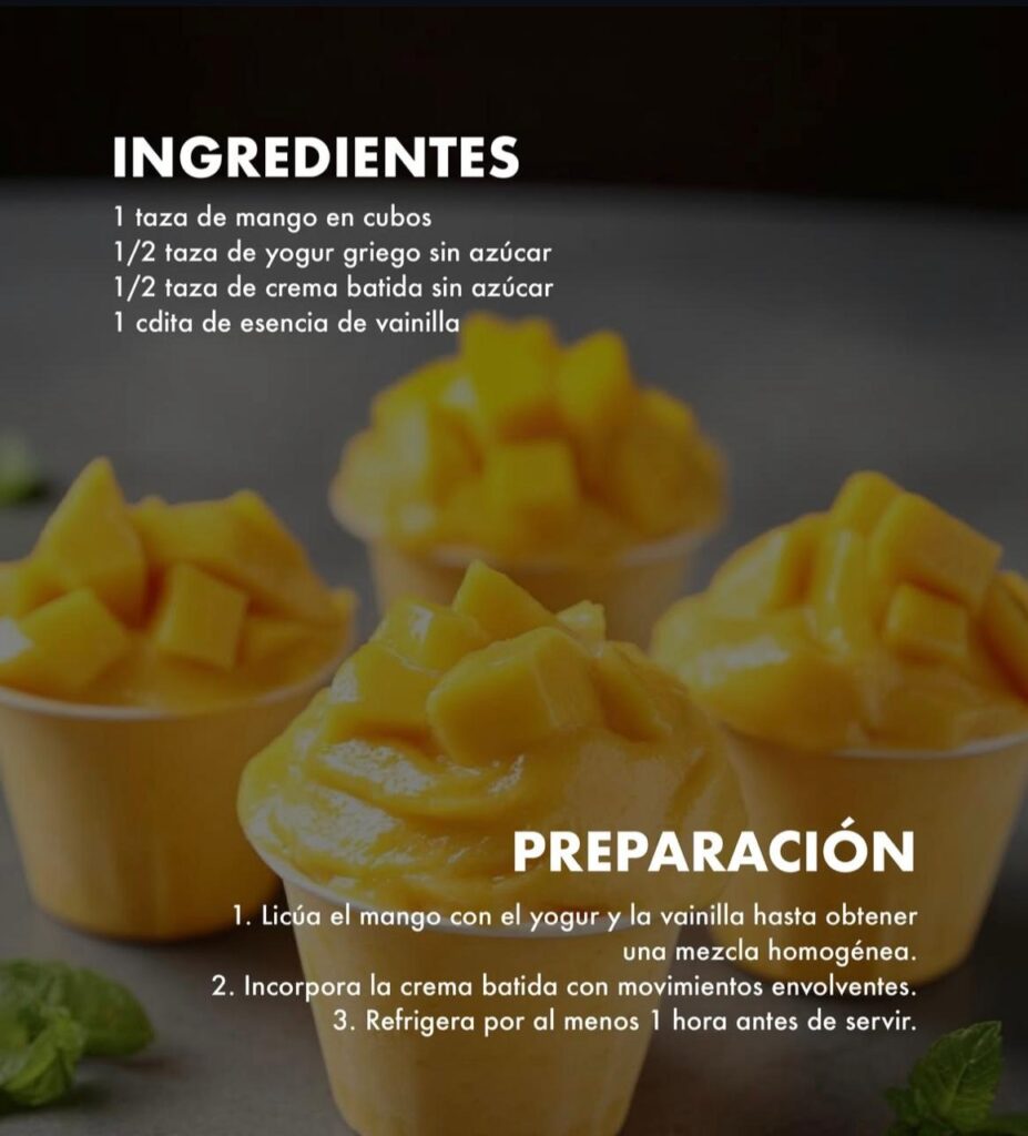Mousse de mango rico y saludable🥭